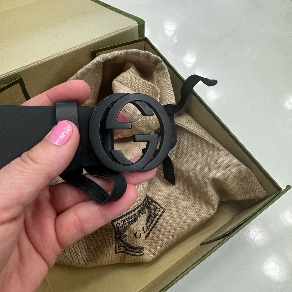 Matte Black Gucci Belt